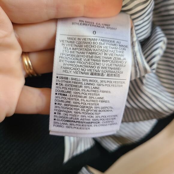 Banana Republic 2 Button Jacket Blazer Womens 0 Equestrian Preppy Wool Blend - Picture 6 of 13